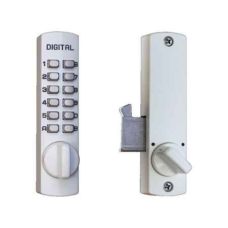 Lockey Usa Mechanical Keyless Sliding Patio Door Lock, C150, White C150WH
